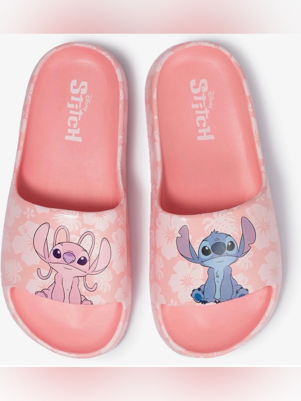 Disney Pink Stitch & Angel Slide Sandals for Kids